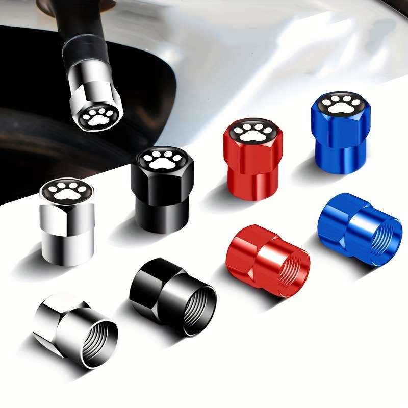 4 Pezzi Tappi Stelo Valvola Pneumatici Decorativi – Lega Metallica Per Auto Moto (Nipplo Ruota)