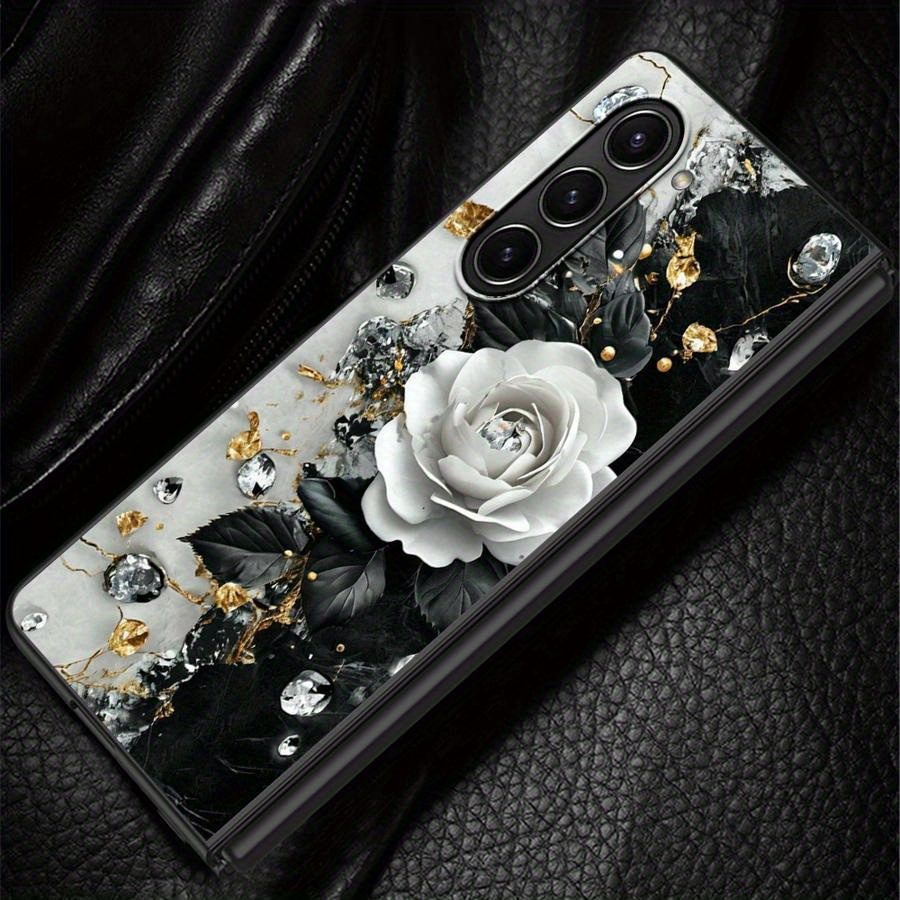 TEMU Phone Case: Black And White Case Suitable For For Galaxy Fold5 Fold3 Fold6 Z Fold 7 6 5 4 3 Fold4 Back Phone Cover