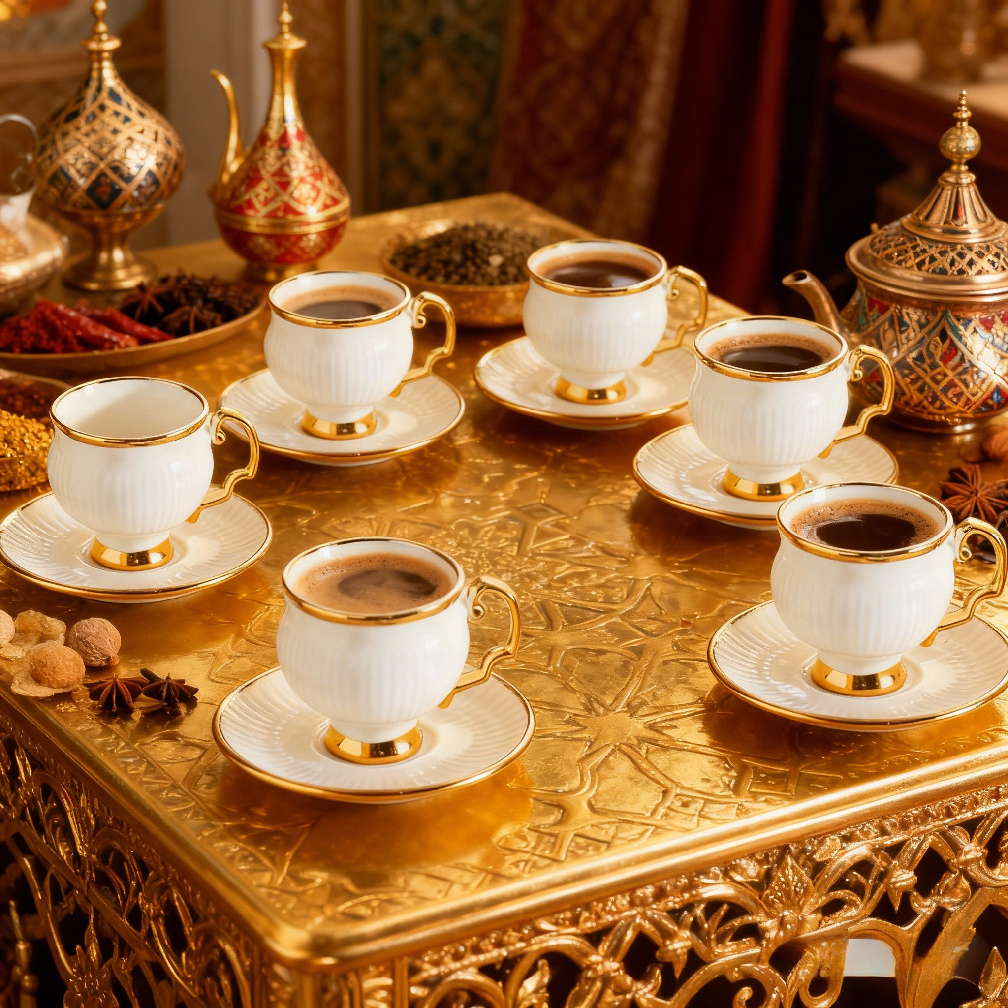 2 4pcs 3oz ceramic coffee cup set with saucers   and arabic style mugs with   design suitable for coffee milk and juice ideal for homes restaurants and cafes   for   on valentines day