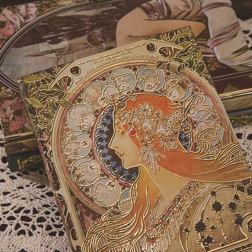vintage artistic journal notebook with golden stamping floral goddess designs portable diary for creative writing sketching gift