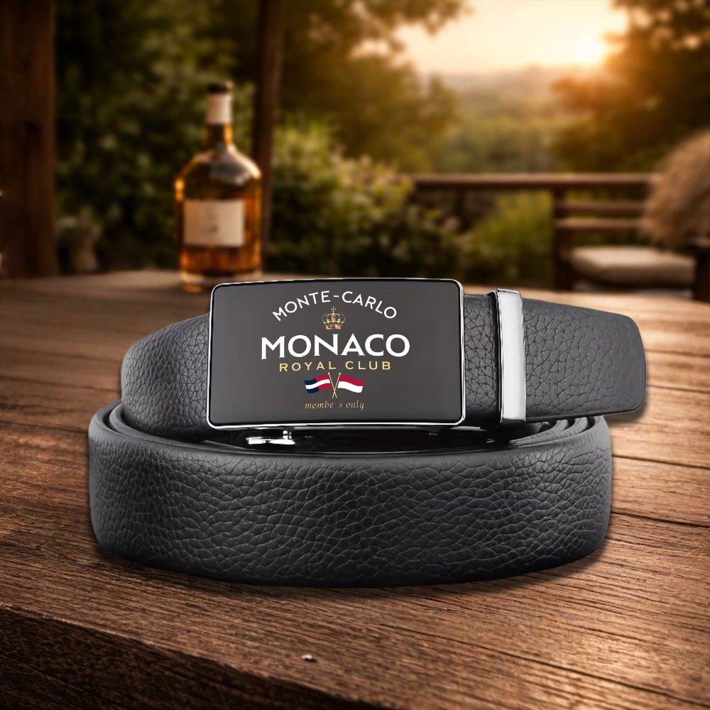 TEMU 1pc Monaco Men's Belt - Stylish Automatic , Smooth And Convenient, No Jamming - - A Must-have - Easily Pairs With Jeans To Showcase Taste -