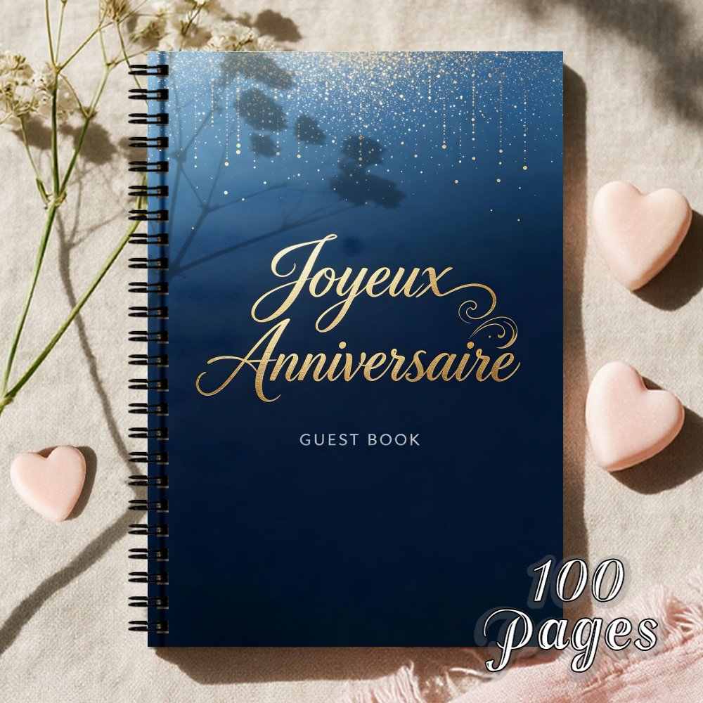 TEMU 'or sur le thème français, 1 pièce, convient pour , anniversaires, enterrements de vie de fille et funérailles - Livre de élégant en papier avec