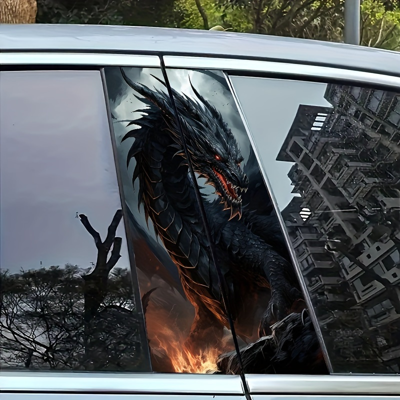 

Waterproof & -resistant Demon Dragon Decal - Pvc Sticker For Glass, Metal, Plastic - Fun Exterior Accessory