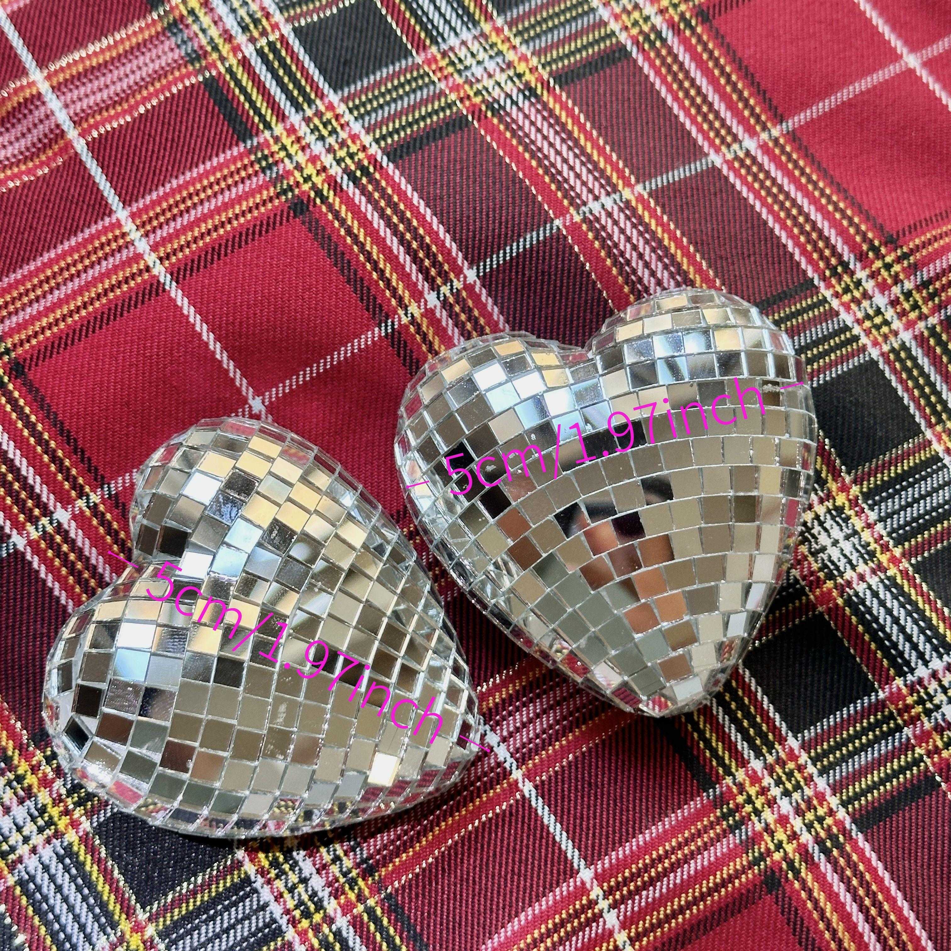 E-shop Dekoratives Herz mit silberner Glas-Spiegelkante - Reflektierende Oberfläche, ideal für DJs, Nachtclubs, Theater, Pubs, Hochzeiten, Feiern,