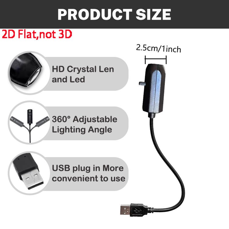 1개 2d 평면 휴대용 프로젝터 램프, 산타 토끼가 선물을 들고 있는 나무와 눈송이, usb 전원 크리스마스 할로윈 파티 새해 선물, 2d 평면