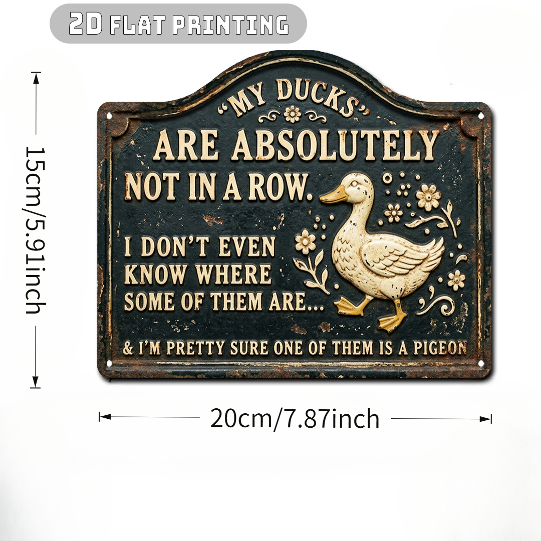 TEMU 2d Flat - 【2d Flat】 1pc Acrylic Sign, Vintage Distressed Duck Funny Design With Rust Texture, Humorous Farm Decor For Yard Patio Outdoor Wall
