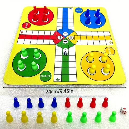 foldable ludo board game suitable for parties 35cm 24cm anti slip rubber mat with ludo board for portable tabletop for travel holiday gifts