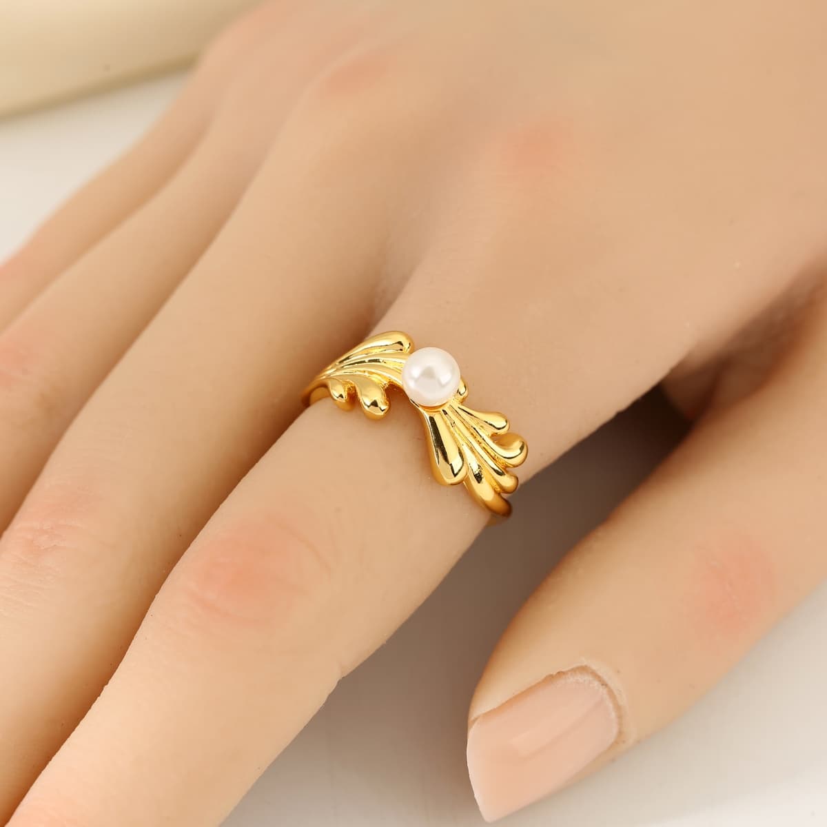 European & American Fashion Copper Wave-Shaped Adjustable Open Ring