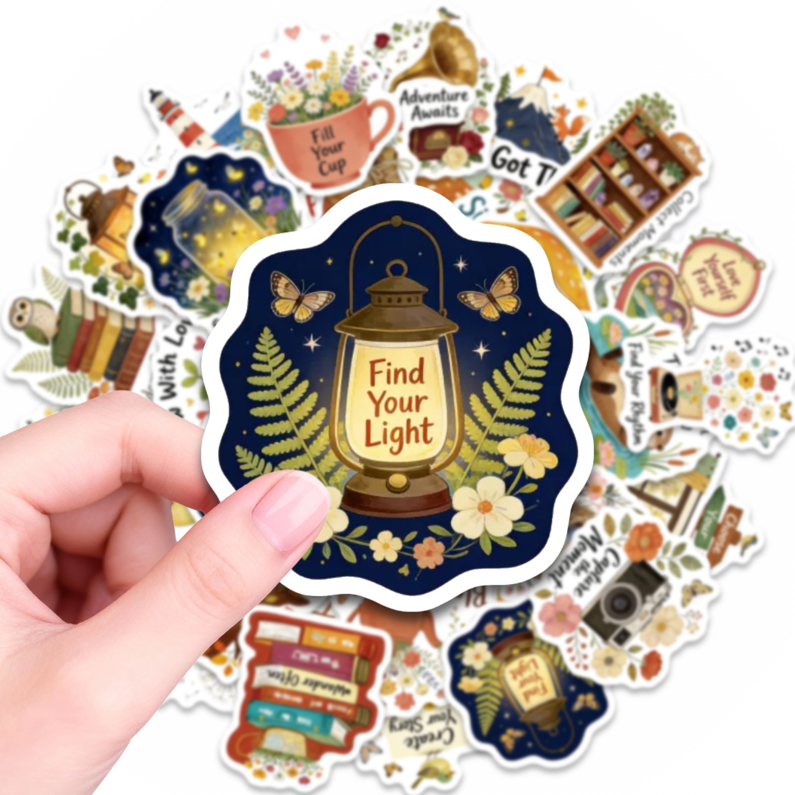 Image of 50pcs Warm Motivational Stickers Scratch Resistant Cartoon Decals English Quote Design For Laptop Water Bottle Journal Luggage Decoration Warm Pack