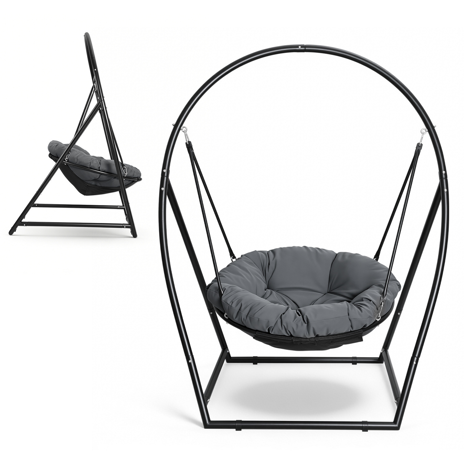 Image of Hanging Chair Hanging Basket Chair Hanging Seat Outdoor Indoor Hanging Swing Hammock Extra Large Stand Hanging Chair Stand Garden 150kg With Stand Xxl