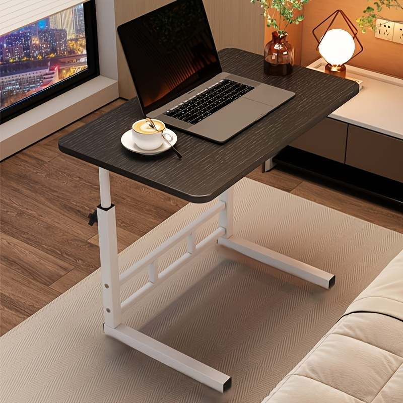 Model 1: Mobile Height-adjustable Computer Desk with Swivel Casters, a Lazy Desk for Bedside Use in the Bedroom, a Study Desk for Students, and an Office Work Desk. Height Is Adjustable, Available in Black and White. A Must-have for Small Apartments.