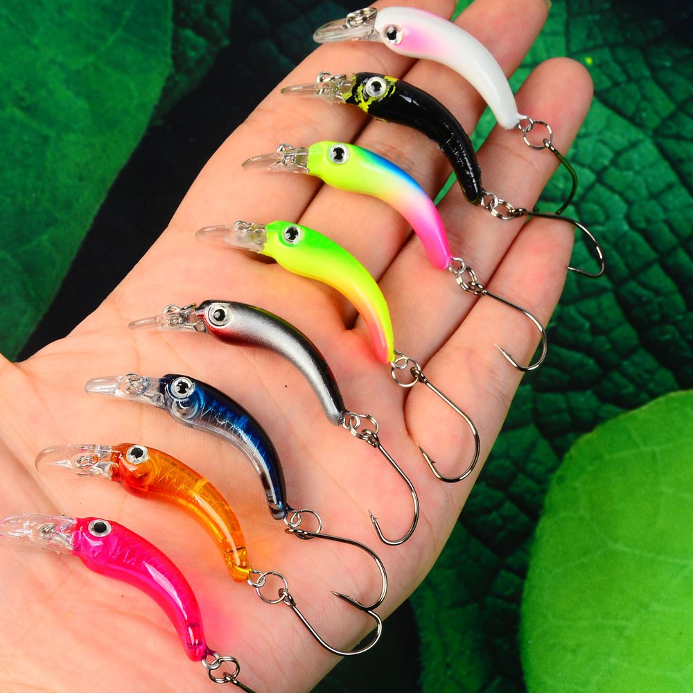 8pcs Fishing Lures, Rocking Micro Lures, Artificial Baits For Freshwater Fishing Like Perch, , And