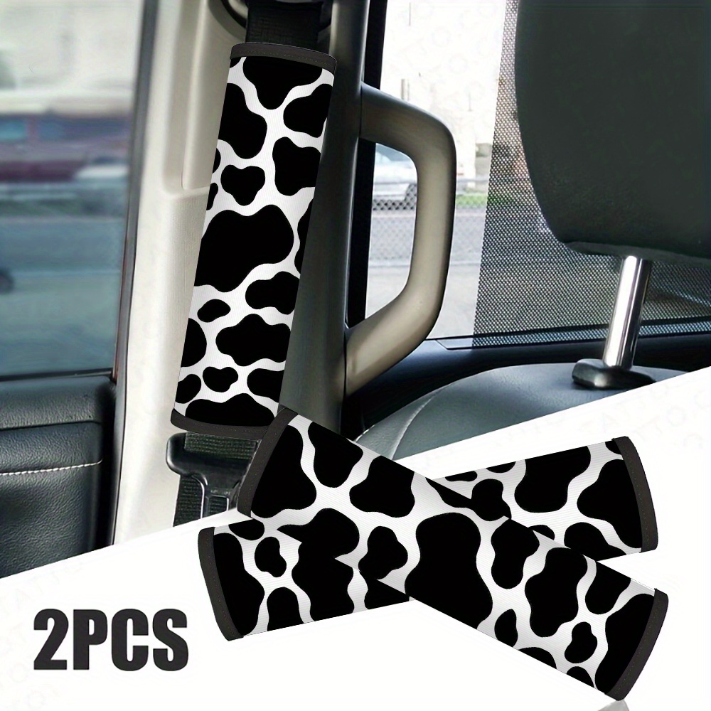 TEMU 2 stuks Klassieke Koeienprint Autogordel Schouderkussentjes, Multifunctionele Schouderkussentjes, Comfortabel, Duurzaam en Makkelijk Schoon te