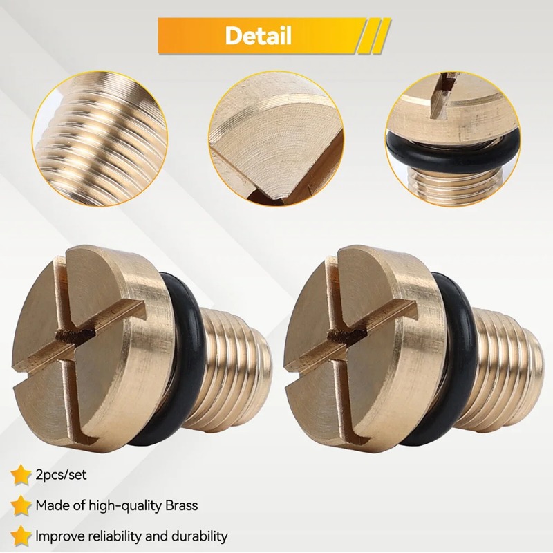 TEMU 2pcs Car Engine Coolant Radiator Screw For E36 E46 E39 E90 17111712788 Vent Bleeder Bleed Coolant Radiator Brass
