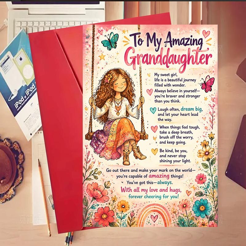TEMU 1 Set Granddaughter Card For Encouragement And Love, Ideal Gift For