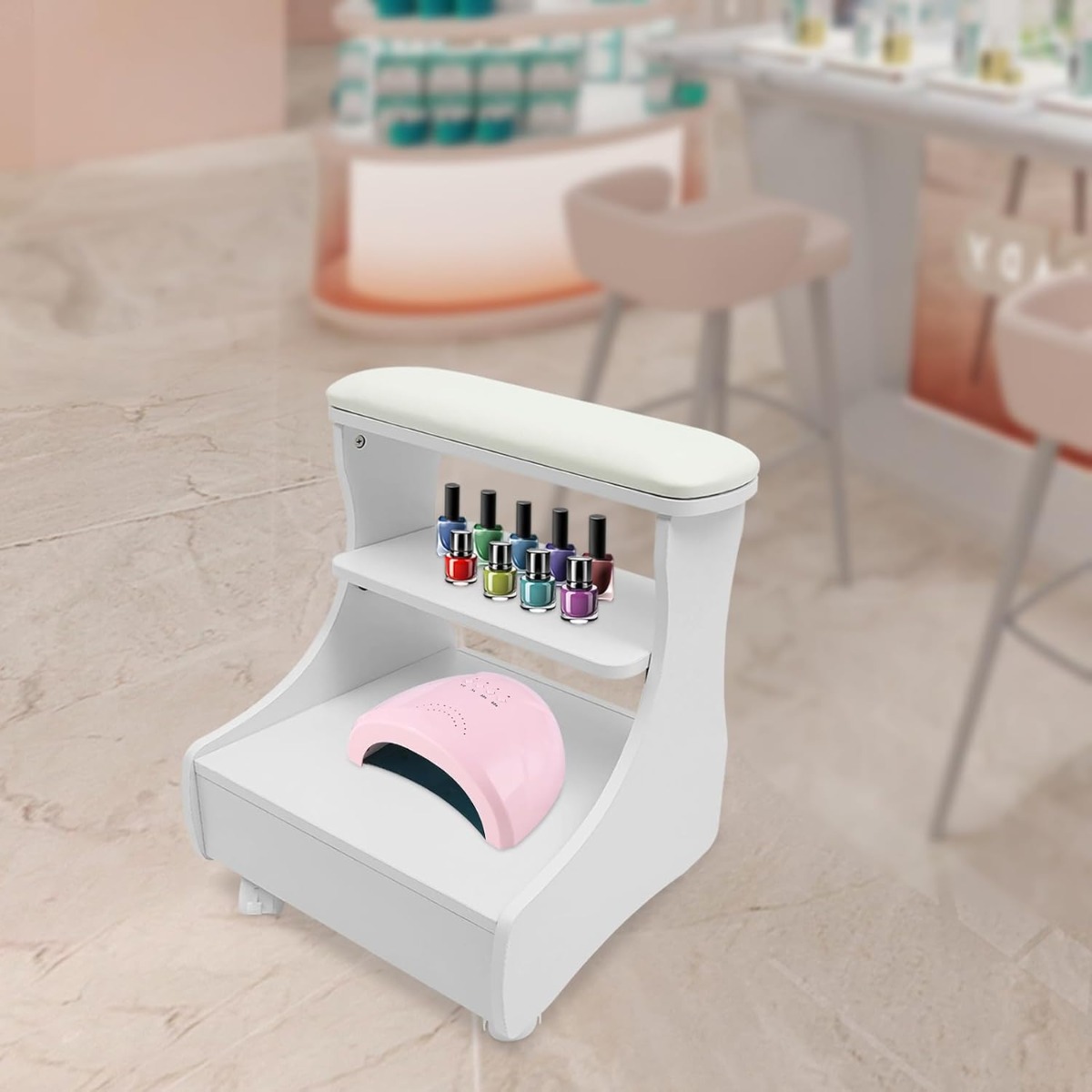 TEMU Carrello per pedicure con per piedi, carrello per pedicure con e ripiano estraibile, arredamento per salone di , pedicure, bagno per piedi, spa,