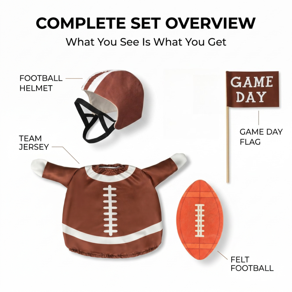 TEMU 4pcs 23 Inch Porch Goose Costume Set (geese Not Included), Including Costume, Knitted Helmet, Felt Ball, Flag, Fun Courtyard Sports Art