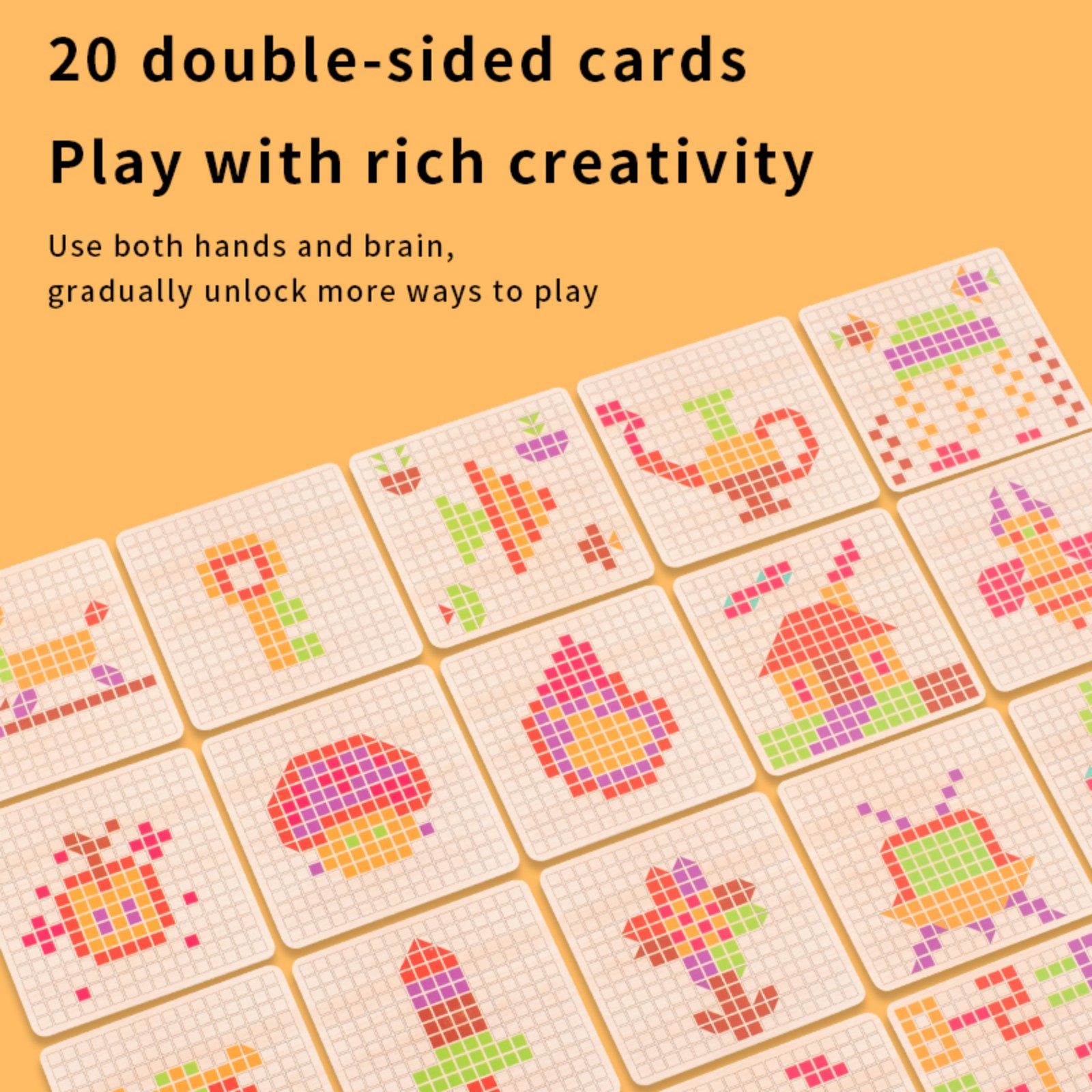 Wooden Mosaic Puzzle Geometric Shape Pattern Blocks for Kids