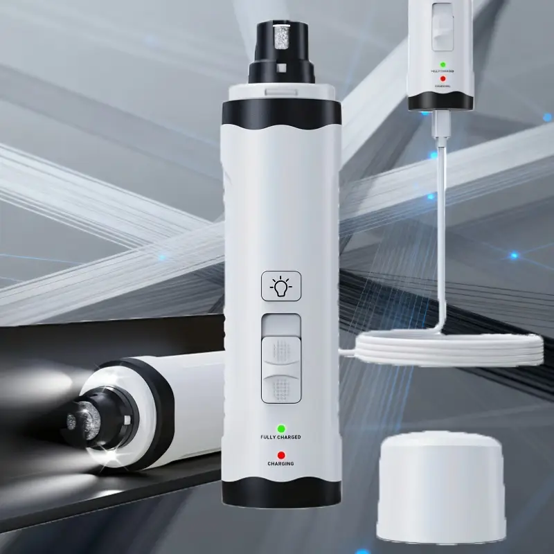 狗狗指甲磨刀器 - 专业低噪音电动猫咪指甲磨刀器/狗狗指甲修剪器,带led灯和2种研磨设置,高品质狗狗美容工具,安全无痛。猫咪美容工具,充满电可工作300分钟 商品详情 4