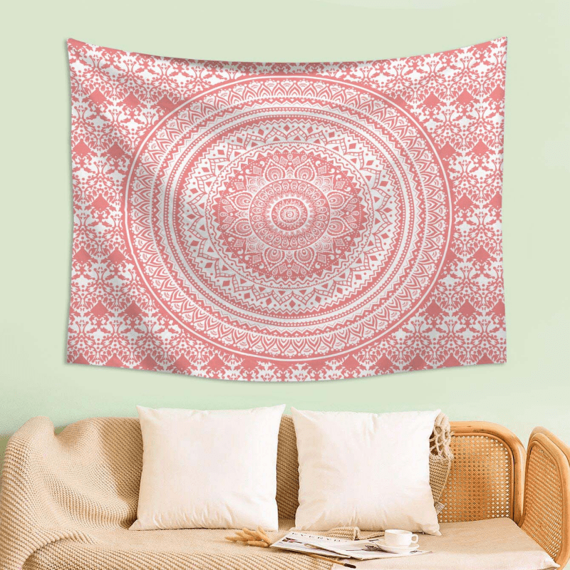 1pc mandala print wall tapestry beige fabric Temu Canada