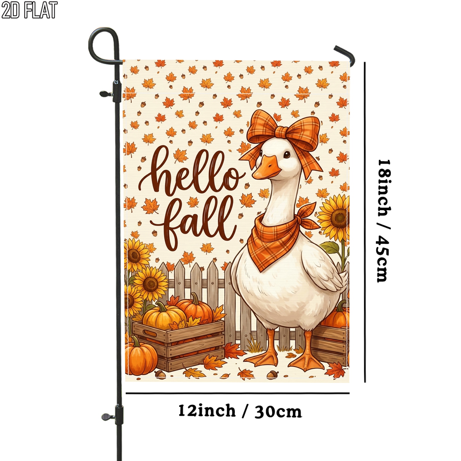 TEMU 2d Flat, 2d Flat 1pc Autumn Fall Orange Goose Outdoor Garden Flag Orange Flag Double-sided For Porch Decoration For Garden Outside Yard