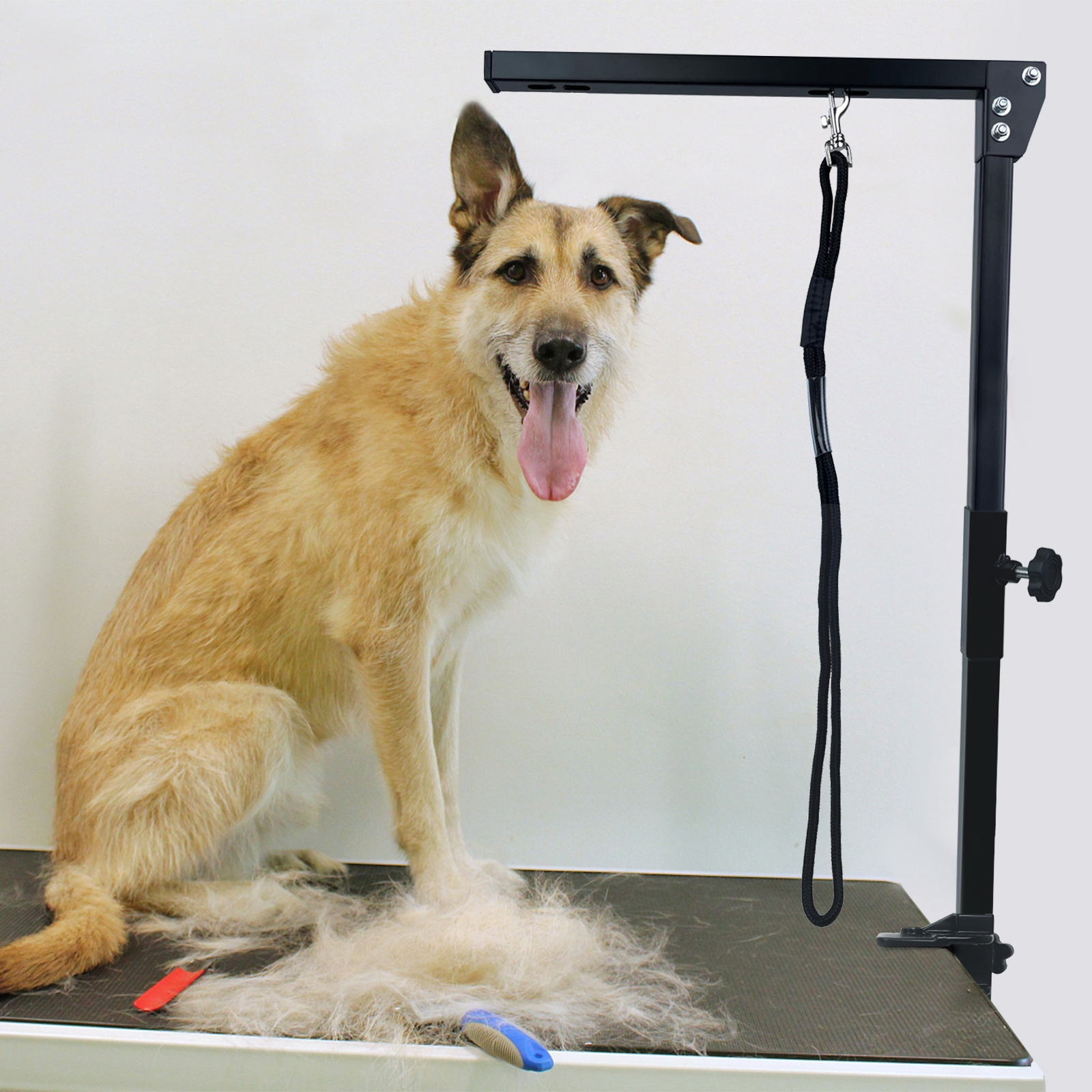 TEMU Pet Grooming Arm With Clamp, Foldable Hammock, Height Adjustable, Pet Grooming Arm With Dog Grooming Loop And 2 Brackets Without Seats For Cats