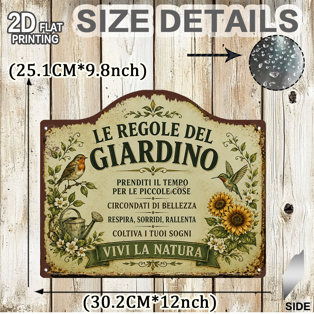 TEMU [2d Flat] 1pc, Theme Decorative Plaque (12x9.8inch), Outdoor Wall Decoration, Mother's Day Gifts, Gifts For Garden Enthusiasts, Birthday Gift,