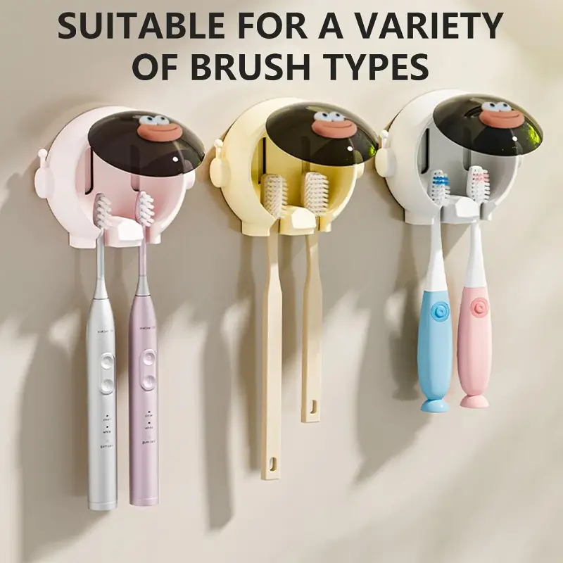 toothbrush stand wall mounted astronaut toothbrush holder for bathroom not drill space saving toothbrush holders set details 0