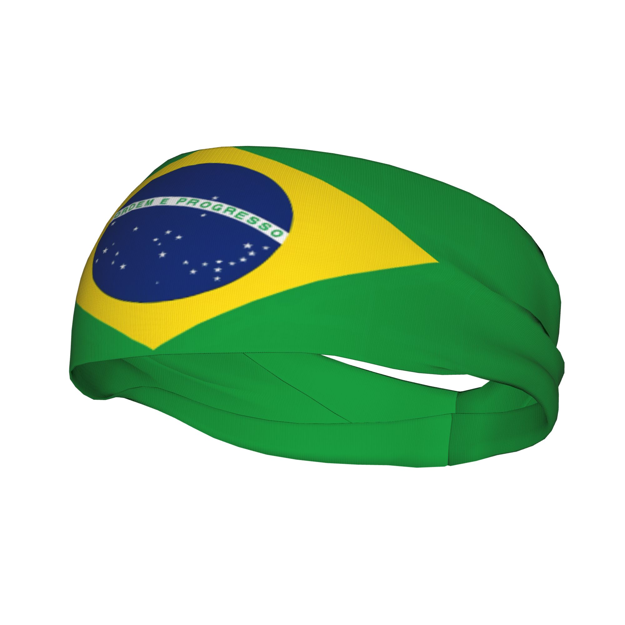 TEMU Casual Patterned Hair Band Brazil Flag 2d Print Design Daily Wear Exercise Hair Accessory Stretchy Headband Hygroscopic Fit For Exercise
