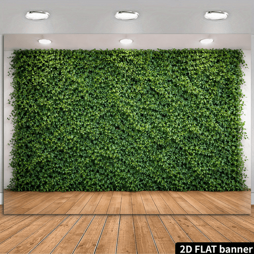 2d flat 1pc 2d flat banner 2d flat minimalist greenery wall backdrop full coverage artificial small leaves no extra decorations minimalist fiber material no power required 2d flat