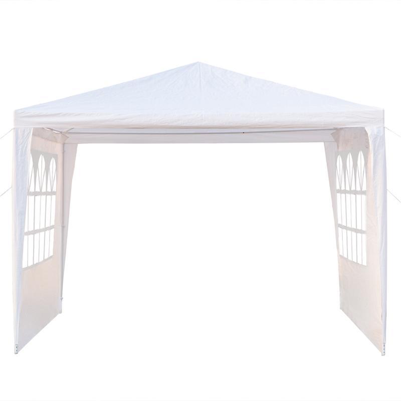 118.11*118.11inch 3-sided outdoor party tent, pergola, convenient awning, beach awning, PE cloth, plastic-sprayed iron pipe, spiral pipe, UV protection, easy to install, suitable for beach, backyard, camping picnic, barbecue, RV lawn, pool rest