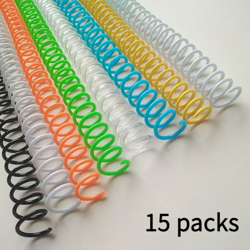 E-shop 5/10/15 Stück/Los Readstar 30 Ringe 3/8 Zoll (9,5 mm) asphaltfarbene Kunststoff-Loseblatt-Ringe PVC-Spiralbinderinge für A4 A5 B5