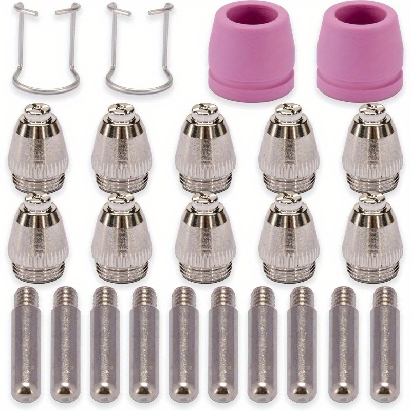 

24pcs Plasma Consumables Kit - Compatible Sg-55, Ag-60, Wsd-60 - Includes Nozzles, , & Brackets - & Copper