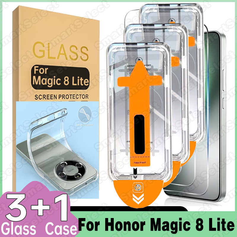 TEMU 3 Pieces Of High-definition, Dust-free Tempered Glass 1 Phone Case, Designed For The High-definition Protective Film On Honor / Lite Displays.