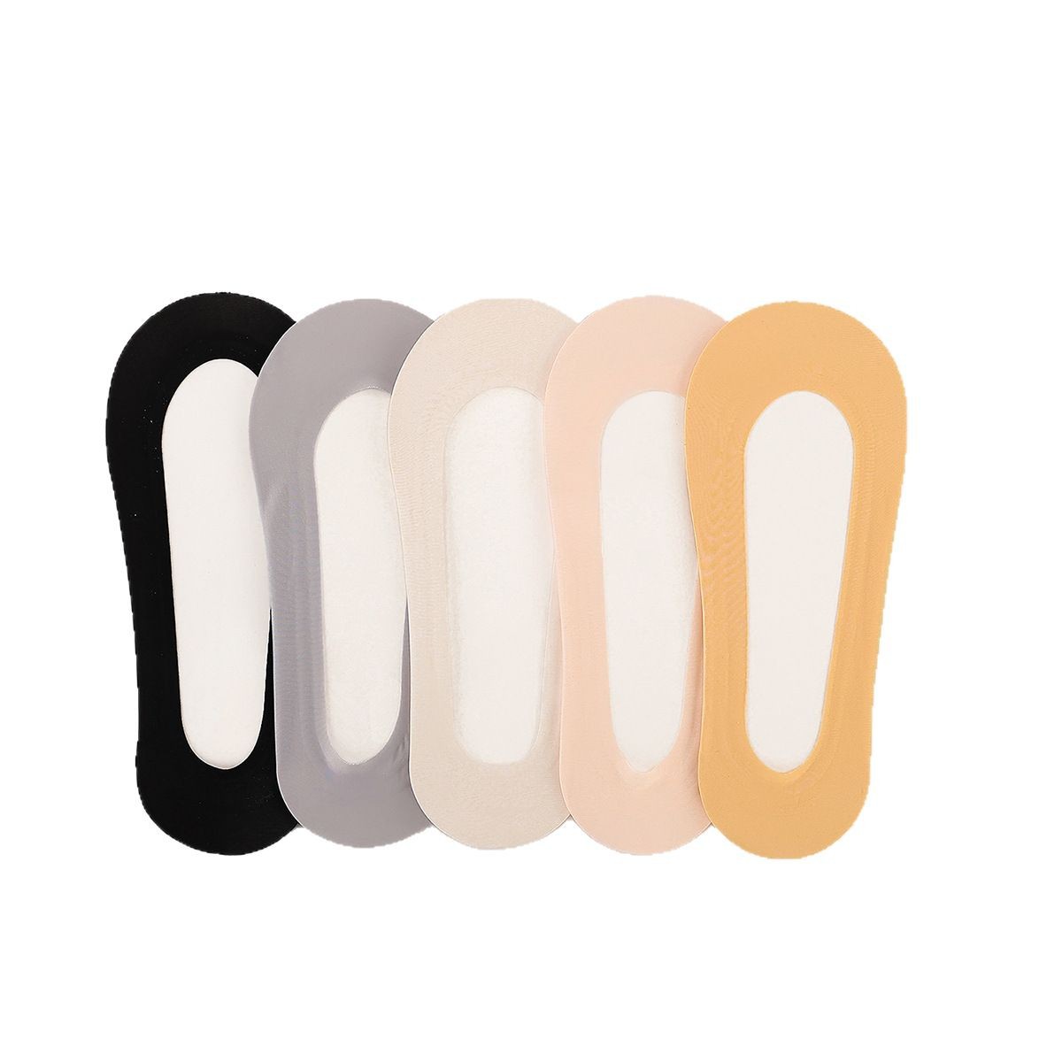 TEMU 5 Pairs Women's Toe Home Invisible Socks, Boat Socks With Anti-slip Shallow Mouth, Invisible Socks Suitable For Flat Shoes