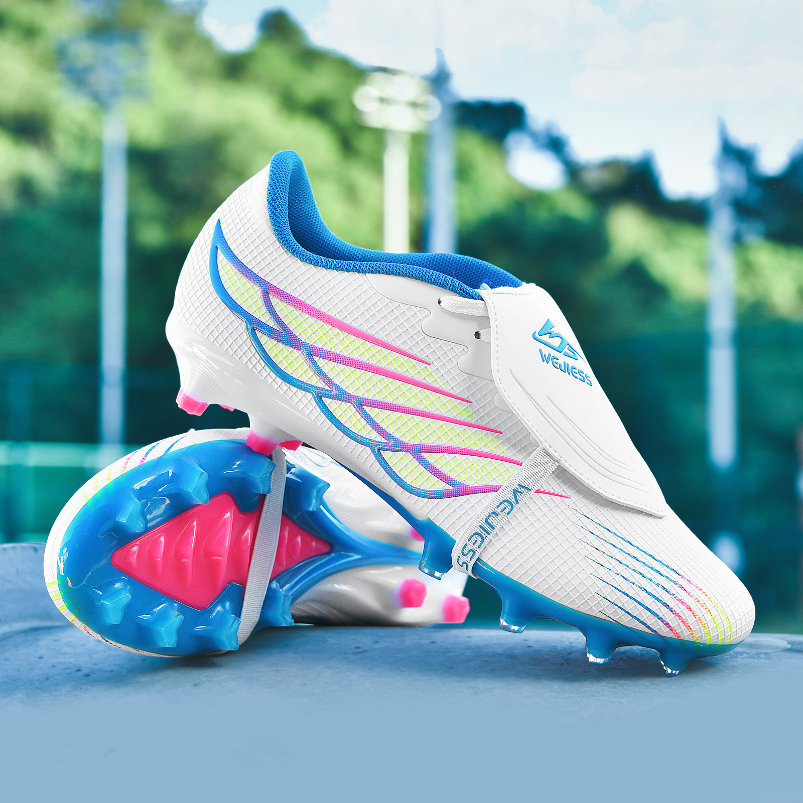Chaussures De Football Professionnelles Pour Hommes - Crampons AG/TF, Cuir Synthétique Léger, Semelle Amortissante