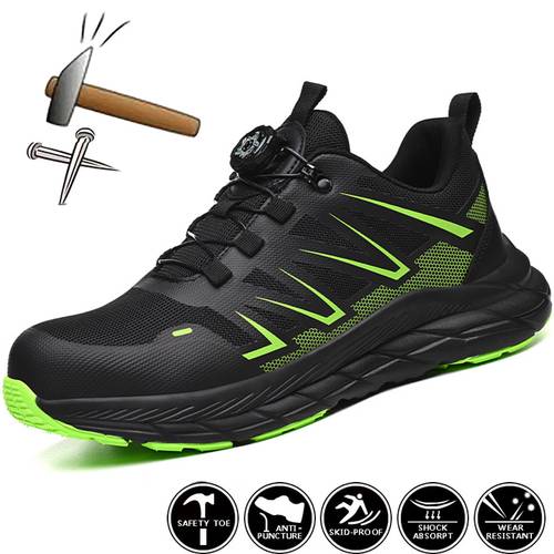 item picture mens steel toe safety shoes for construction anti puncture and industrial boots suitable for comfortable wear resistant stylish and breathable work shoes