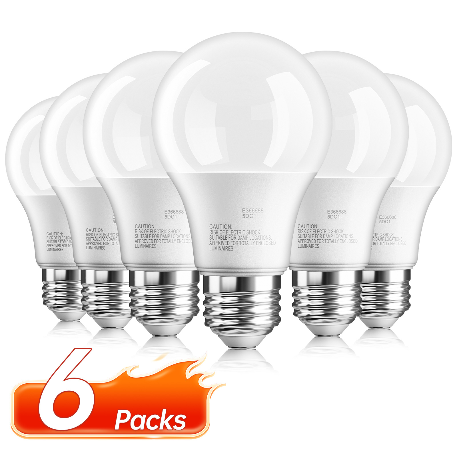 TEMU 6 Pack Daylight White 5000k/neutral White 4000k/soft White 3000k/warm White 2700k A19 E26 Led Bulbs, 60 Watt Equivalent, 800 Lm, 80+ Cri, E26
