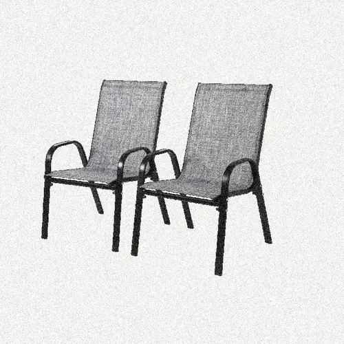 2pcs patio chairs set outdoor camping chairs garden chairs with breathable fabric high backrest armrest for pool beach yard patio grey foldable lightweight durable comfortable portable sturdy compact