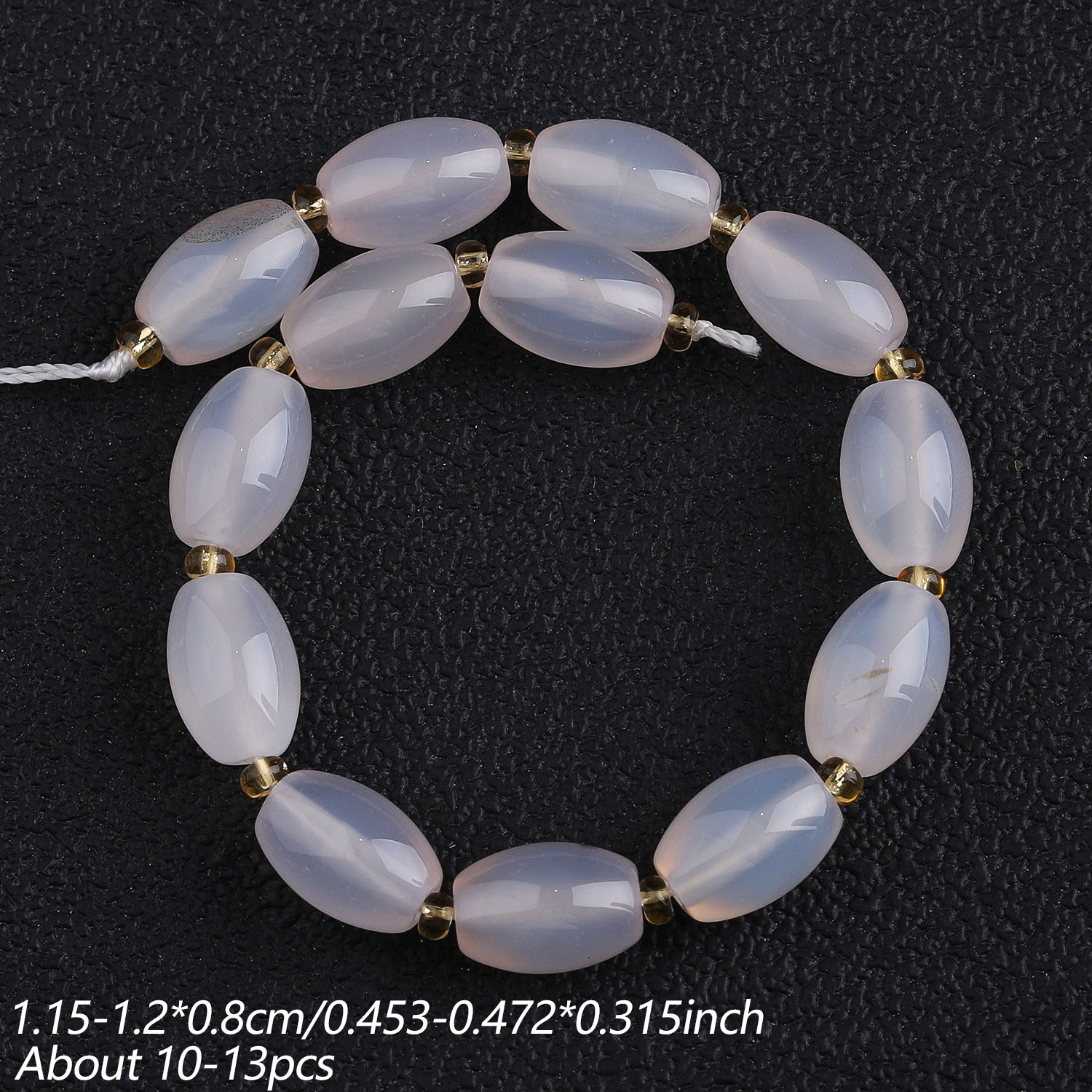 8X12Mm Natural Stone Multi-Color Agate Seed Beads