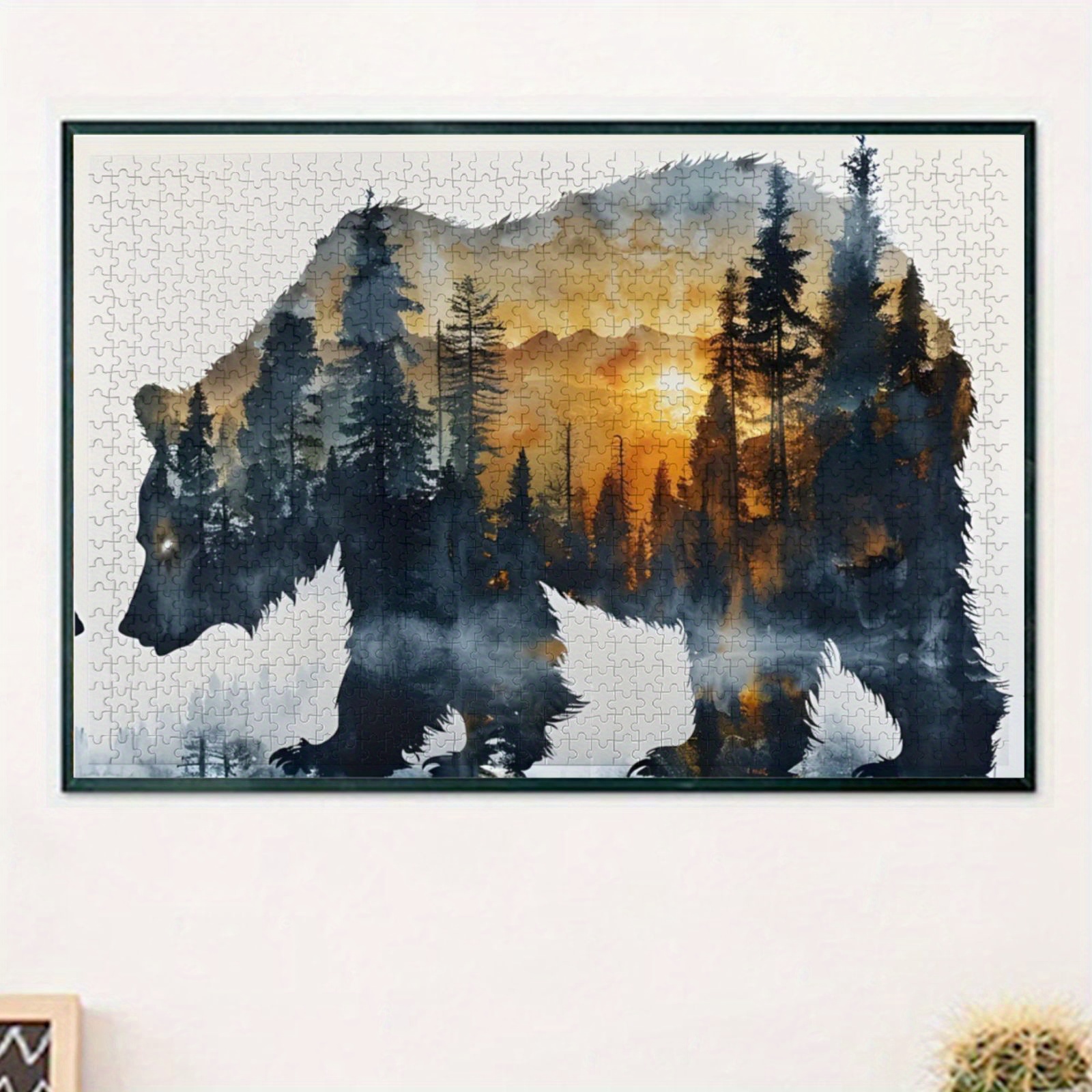 

1000pcs Bear And Forest Print Large Puzzle For Adults - Educational Brain Development And - Ideal For Home Office Decor, Birthday, New Year, Day, Christmas - Perfect Gift