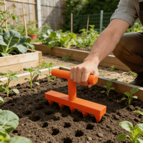 gardening hole punch seeder household vegetable and flower seedling puncher balcony vegetable garden seedling sowing tool precision hole punching and direct sowing tool for gardens and vegetable plots auxiliary for potted