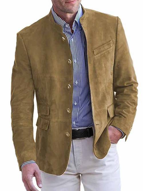 chaqueta de traje de abotonada para hombre y , moda casual g
