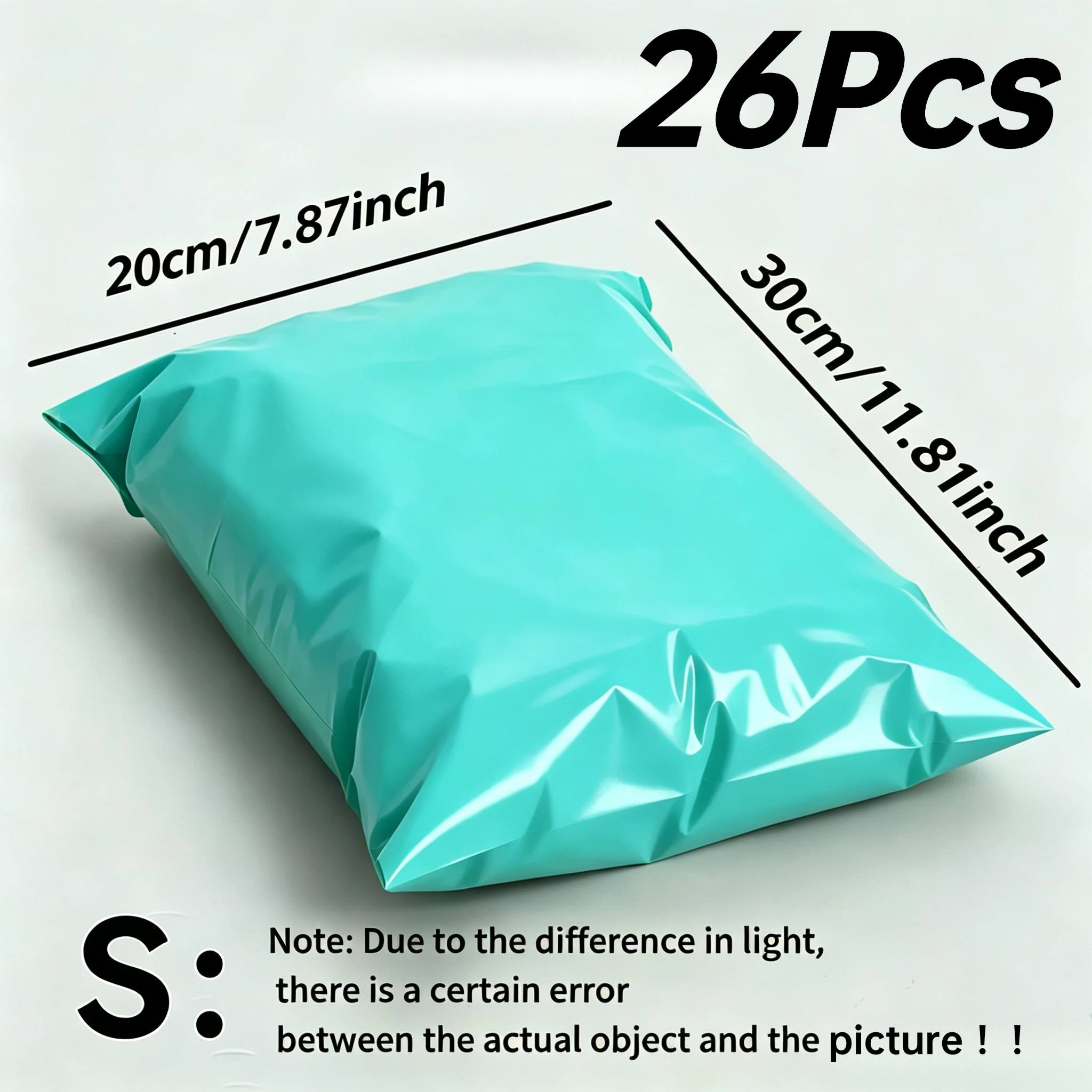 TEMU 26pcs Thickened Pe (light Jade Green) Self-sealing Courier Bags, Opaque Tear-resistant Mailing Bags, Breakproof Material, Multiple Sizes S-xxl,