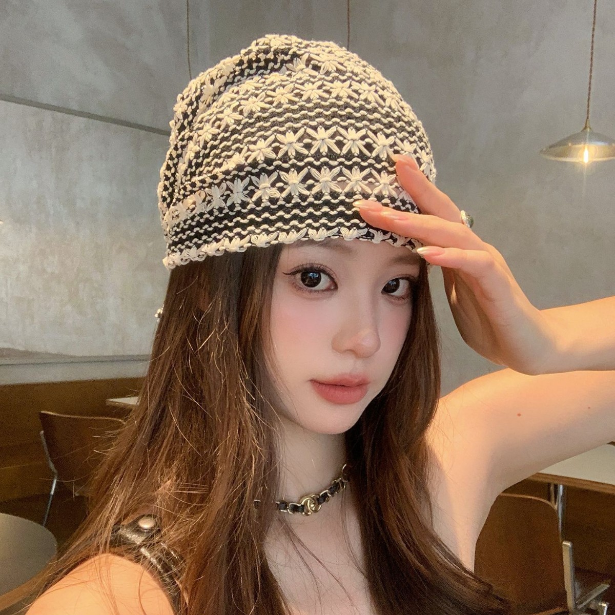 TEMU 新作 軽量ハンドメイド レディースハット 春秋に最適 なデザイン つばなしスカーフ・ヘッドスカーフとしても使える