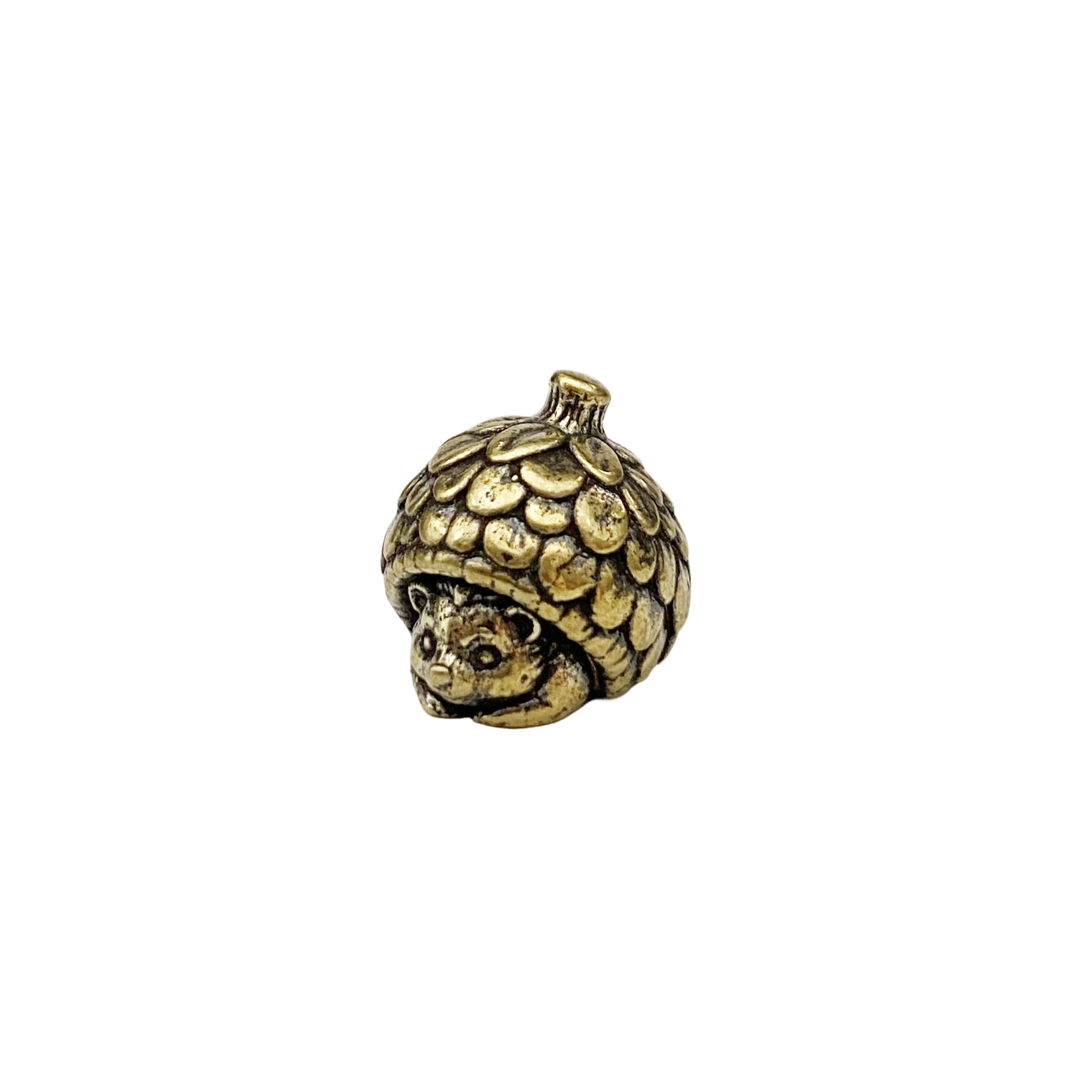 TEMU Solid Brass -up Hedgehog Figurine Ornament, Vintage Metal Carved Craft, Desktop Bookshelf Decoration, Home Decor, Christmas Small Ornament