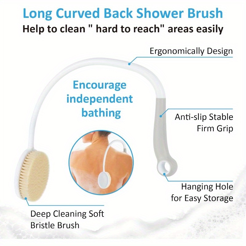 2pcs back shower brush long handle shower set u shaped body shower brush suitable for daily home bathing scrubbing and cleaning Product details 0