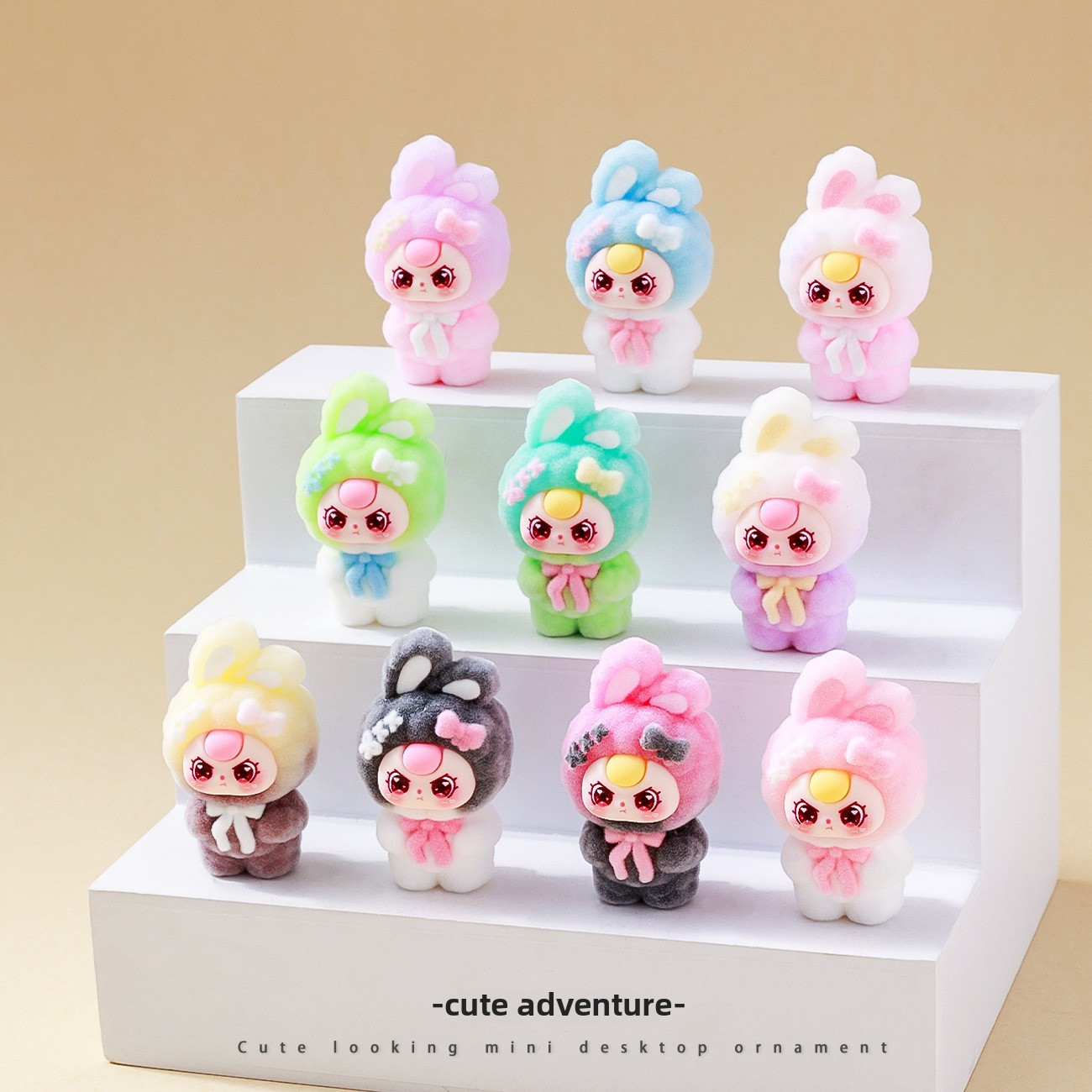 TEMU 10 Cute Flocked Standing Adorable Plush Dolls, Desktop And Car Decoration, Random Color Delivery