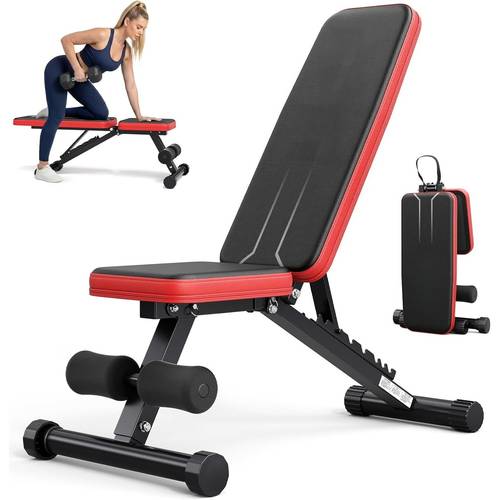 95 pre assemble adjustable weight bench for home gym 660lb 300kg capacity foldable bench press bench 9 position incline compact flat utility workout bench for dumbbell strength training small space apartment fitness equipment