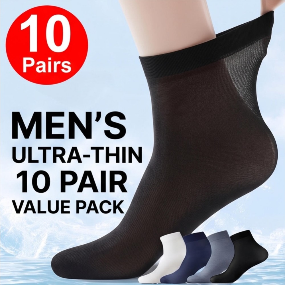 TEMU 10 Pairs/ 30 Pairs Summer Men's Socks, Fine Mesh Breathable Odor-resistant Business Crew Socks For Men